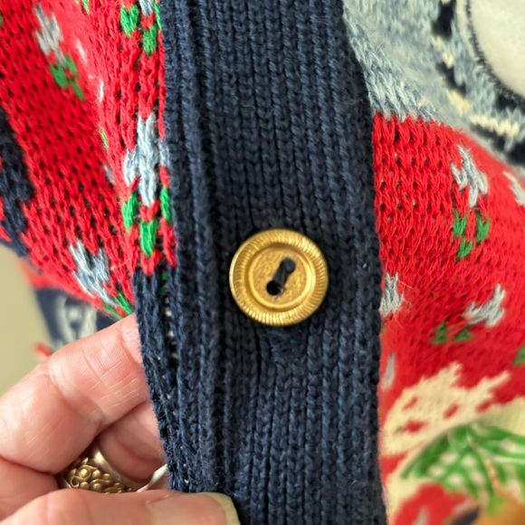 Vintage 90s Sweater Loft Cat Lover Cardigan Sweater Size Medium Petite - Picture 9 of 11